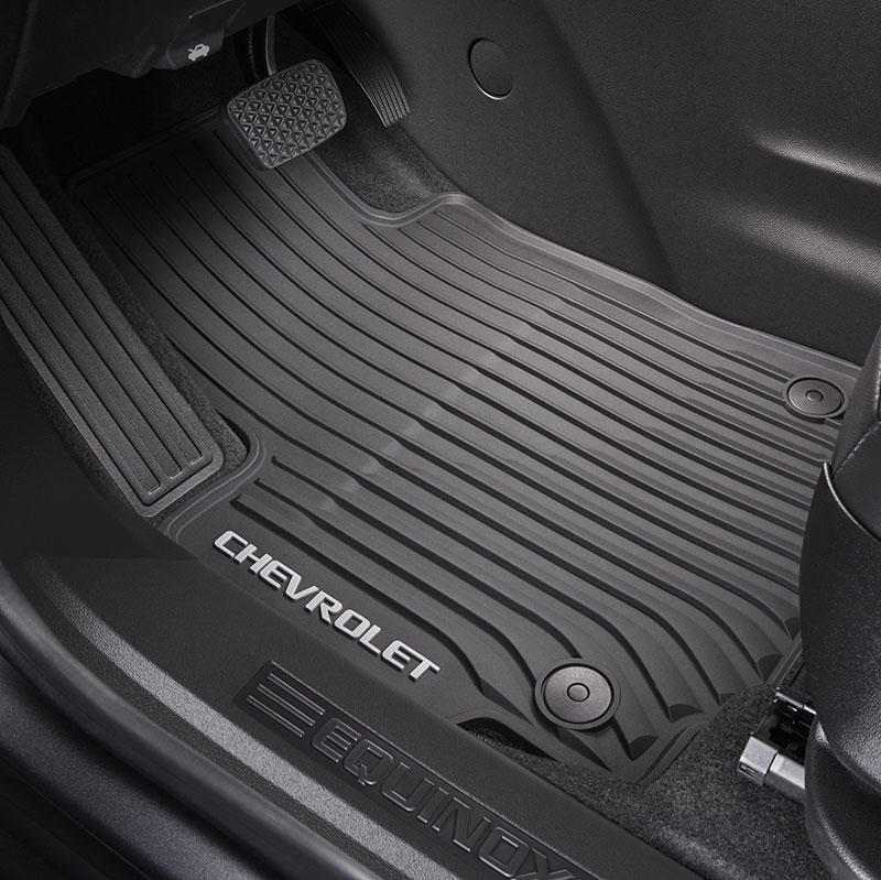 A Chevy auto parts floor mat