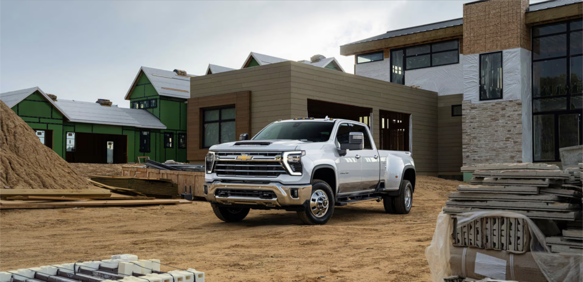 The 2026 Chevrolet Silverado HD parked at a work site