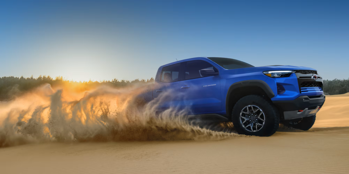 The 2026 Chevrolet Colorado off-roading in the desert